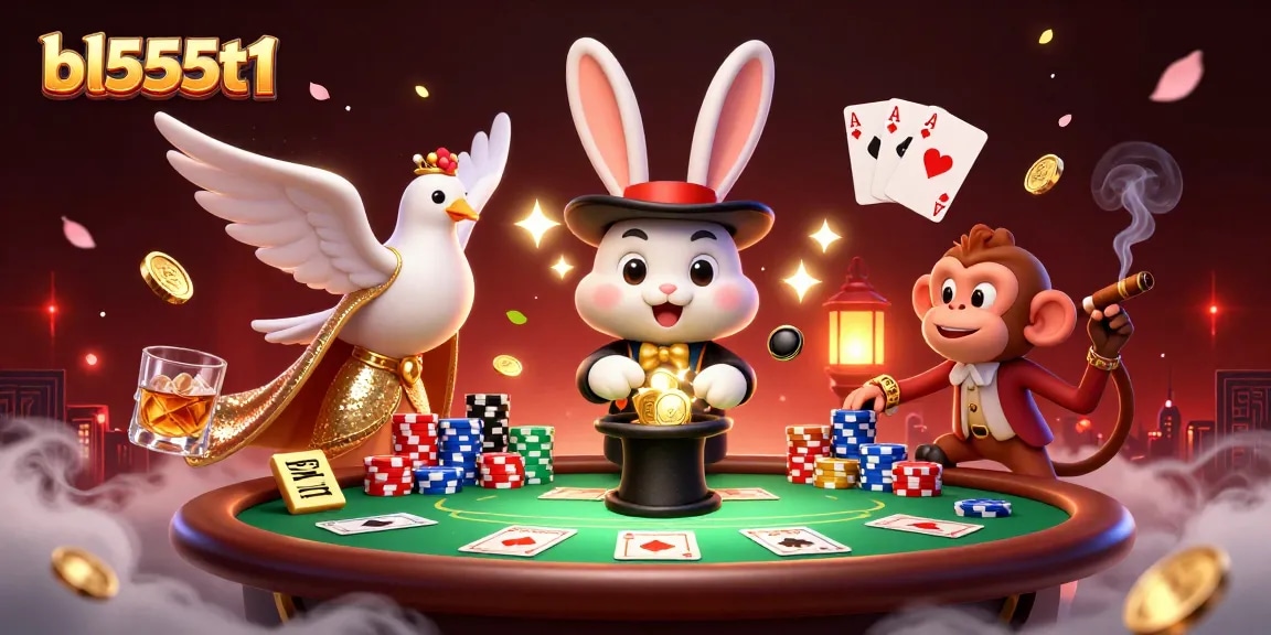 Experience bl555t1 magic as the rabbit pulls golden coins, while a dove and a monkey heighten the casino thrill.