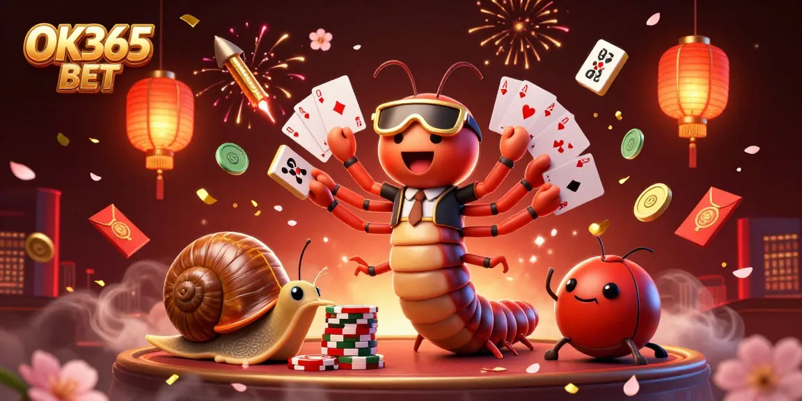 Engage in the exciting world of OK365 BET with vibrant characters and casino elements in animated action.