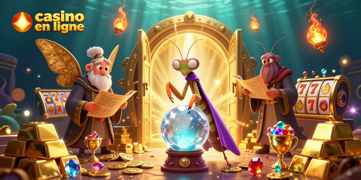 Venez découvrir le monde fascinant des jeux de "casino en ligne" avec une illustration riche et dynamique.