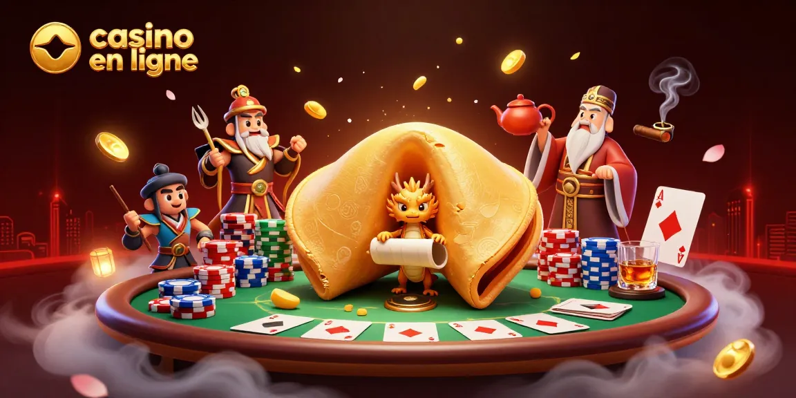 Plongez dans l'univers du casino en ligne avec cette illustration captivante de dragon et jetons de poker.