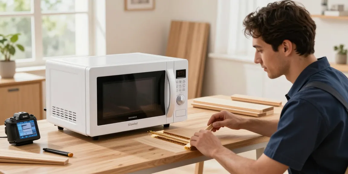 Shashel microwave device effectively eliminating woodworm in a home setting.