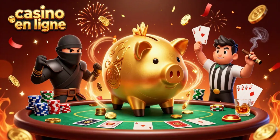 Profitez de l'excitation du casino en ligne avec des personnages animés dans une scène ludique pleine de tension et de jeux de cartes.