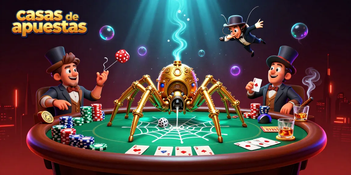 Las casas de apuestas ofrecen emociones mientras el spider dorado atrapa dados en un entorno vibrante.