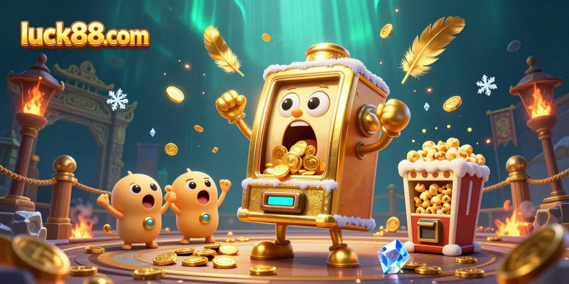 Experience excitement at luck88com with vibrant slot machines celebrating wins and casino action.