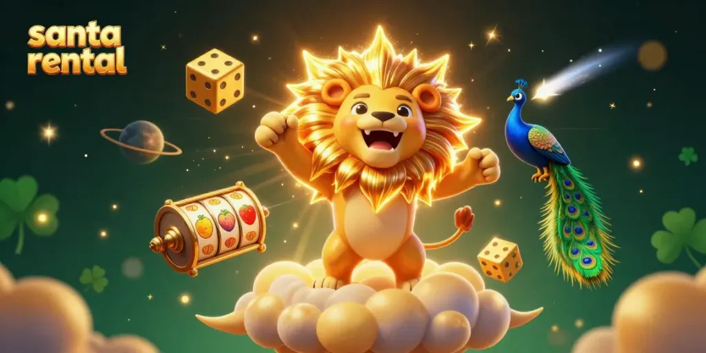 Experience the magic of santa rental with a vibrant 3D casino portrayal of festive symbols.