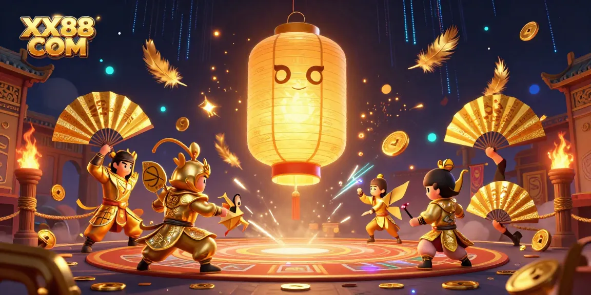 Win big at XX88 COM with legendary characters and thrilling casino elements in a vibrant scene.