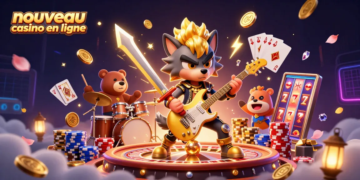 Découvrez le spectacle d'un nouveau casino en ligne avec un loup rock star et des jeux flamboyants.
