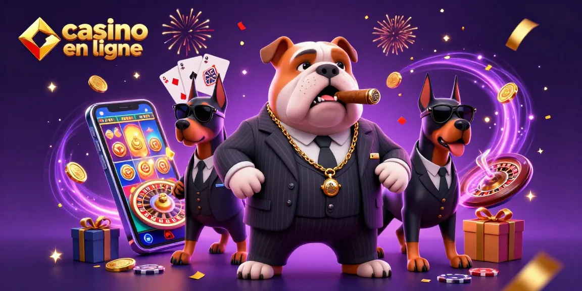 Vivez l'excitation du casino en ligne avec des personnages animés parmi les jeux de casino et les pièces tournoyantes.