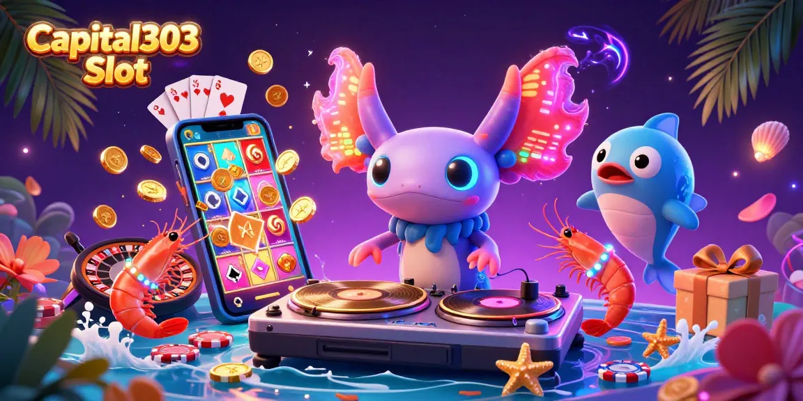 Spin and win with Capital303 Slot in a vibrant underwater casino scene featuring fun characters.