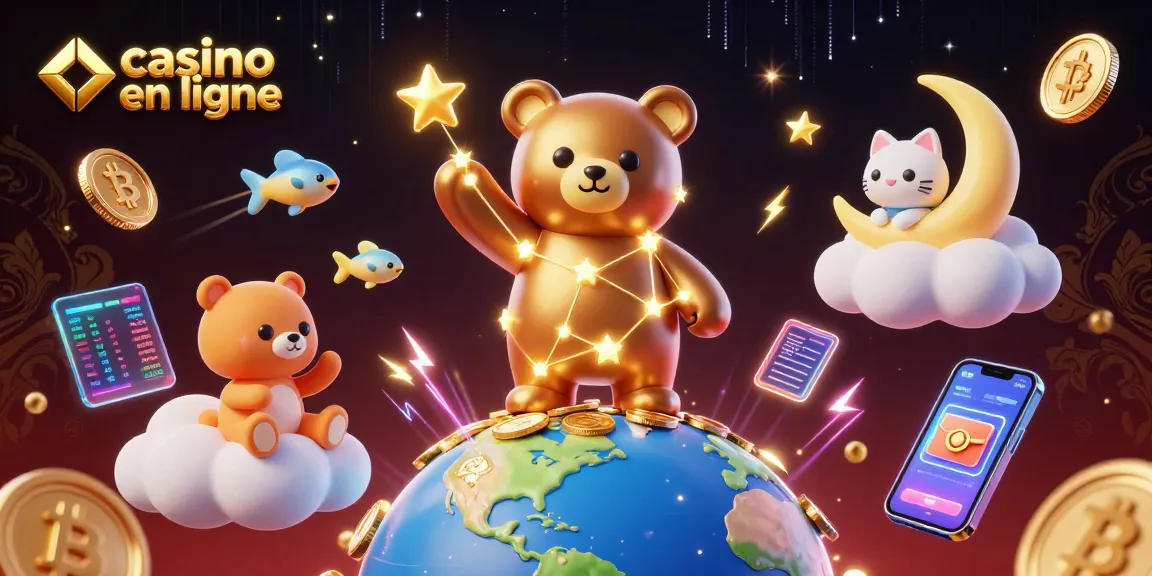 Jouez au casino en ligne avec des personnages 3D et des éléments crypto éclatants dans un univers magique.