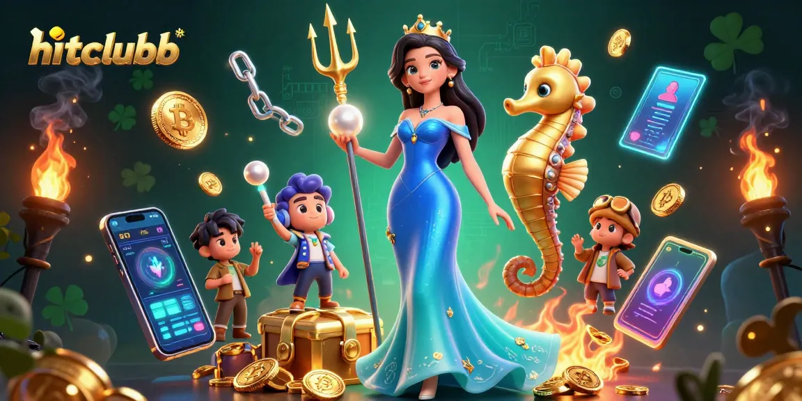 Experience thrilling gameplay at hitclubb with a captivating underwater casino scene, featuring stunning characters and crypto elements.