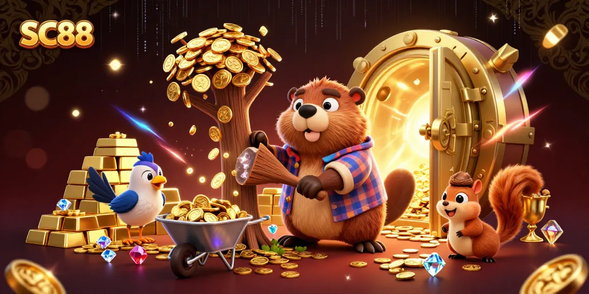 Win big with SC88’s exciting gameplay in a fun and vibrant 3D casino illustration.