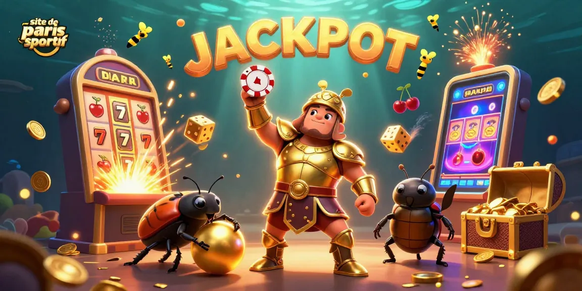Découvrez le site de paris sportif avec des personnages de casino animés et des éléments de jeu festifs.