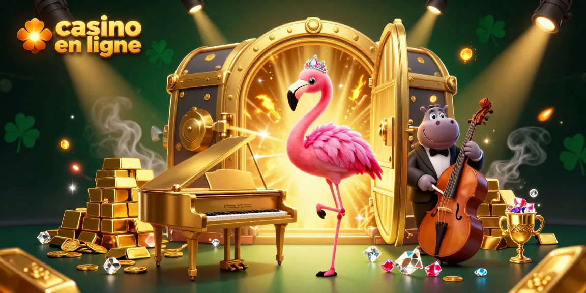 Vibrez au casino en ligne avec cette scène animée de chanteuse et musicien.