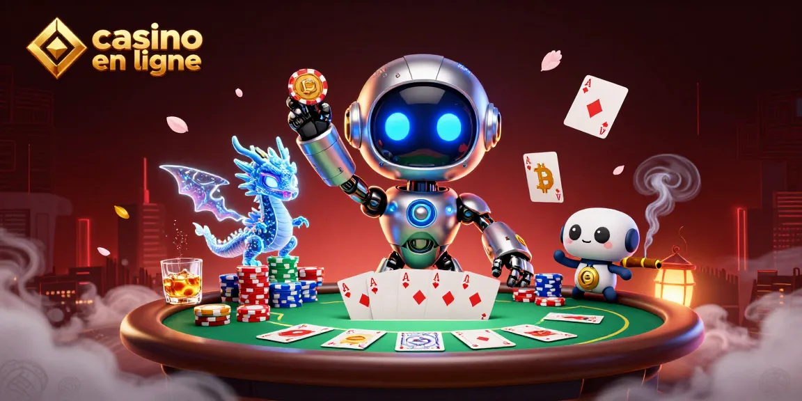 Jouez au casino en ligne avec un robot cybernétique et un dragon holographique.
