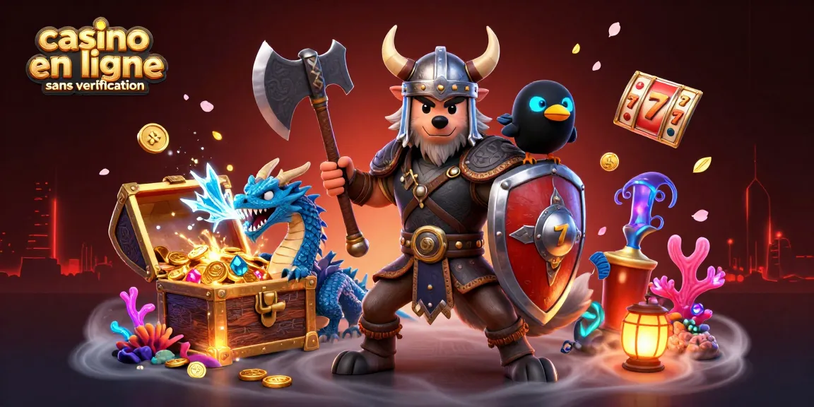 Capturer l'excitation des jeux avec le casino en ligne sans vérification, mettant en vedette Viking, dragon et éléments de jeux
