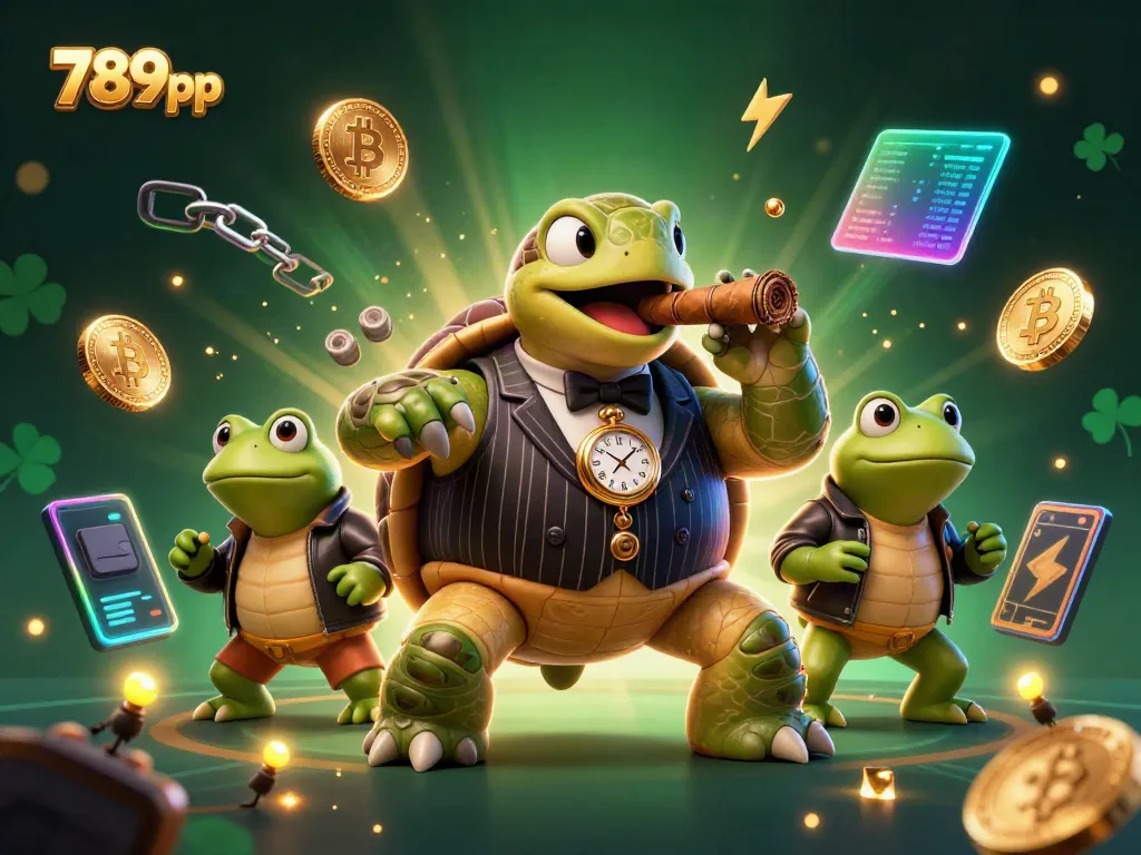 Experience thrilling casino action with 789pp in a vibrant 3D scene featuring unique characters and crypto elements.