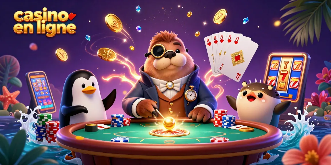 Jouez sur le casino en ligne avec un phoque victorien, un dealer pingouin, et un poisson-globe bluffeur.