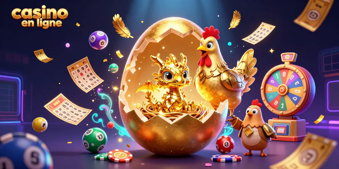 Explorez le monde du casino en ligne avec un dragon doré et des éléments de jeu captivants.