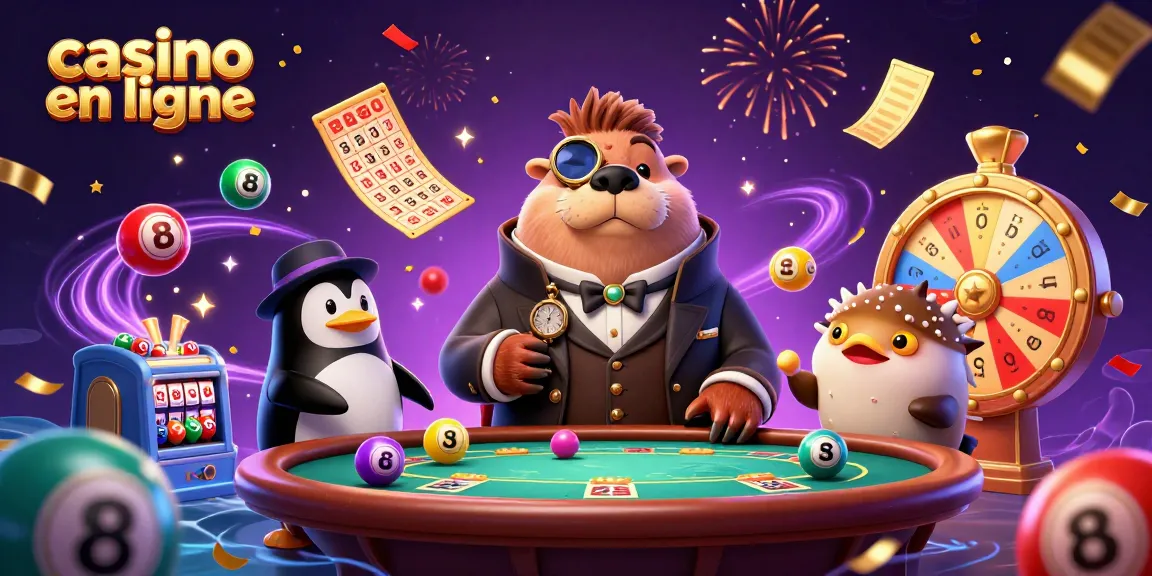Jouer au casino en ligne avec un morse élégant et ses amis dans une scène ludique.