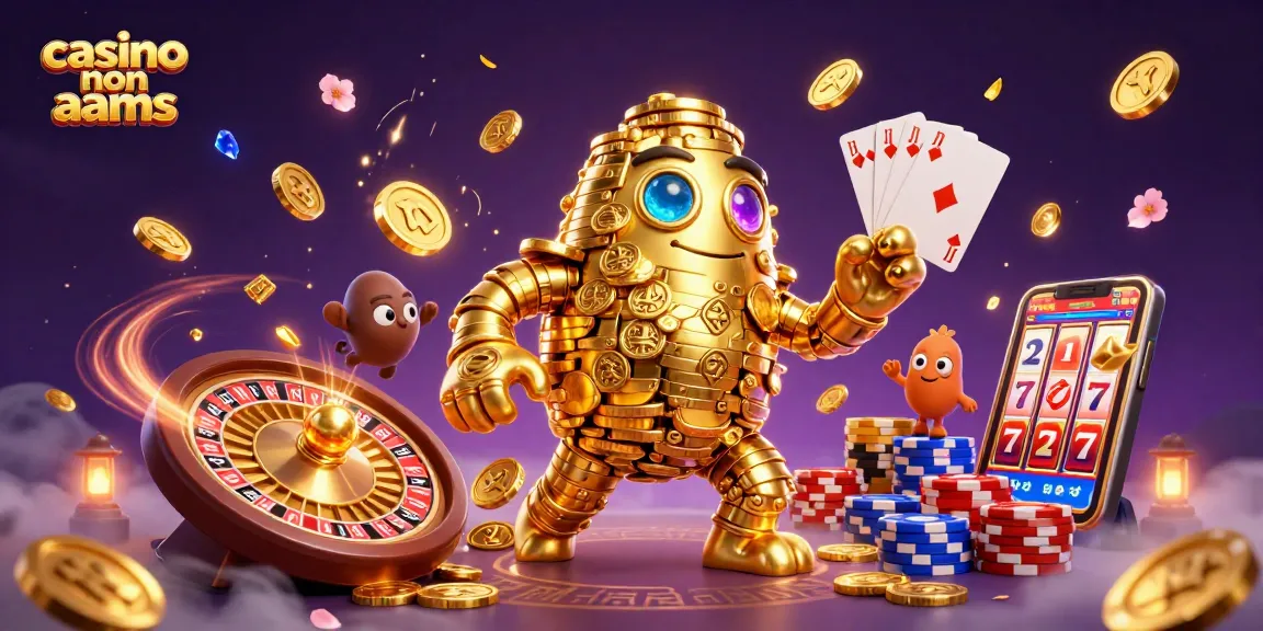 Scopri il mondo del casino non AAMS con un golem d'oro e giochi scintillanti.