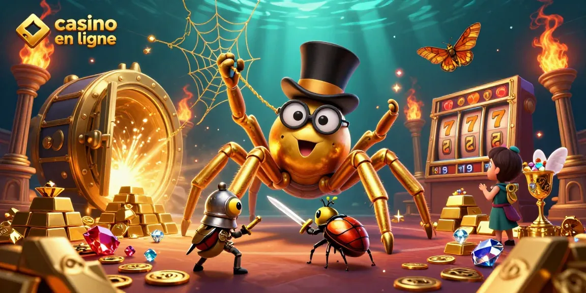 Plongez dans l'univers captivant du casino en ligne avec une scène animée et colorée.
