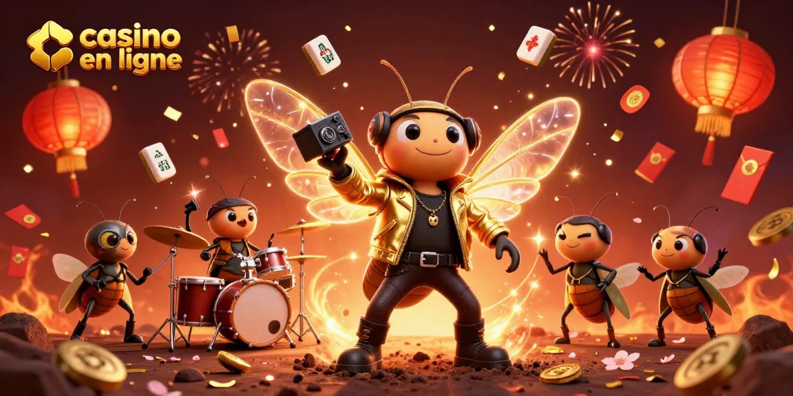 Gagnez avec le casino en ligne à travers une scène festive animée de personnages en 3D.