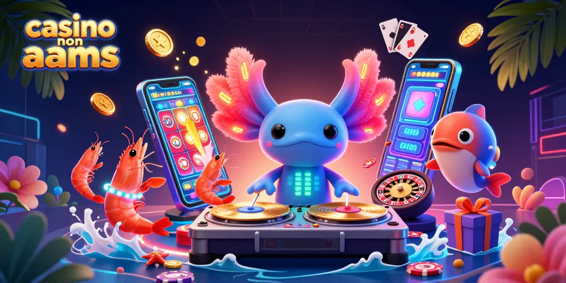 Gioca ai casino non aams con il DJ axolotl e divertenti creature marine in un'atmosfera vivace.