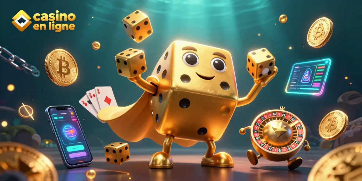 Ressentez l'excitation du casino en ligne avec une illustration 3D colorée et dynamique