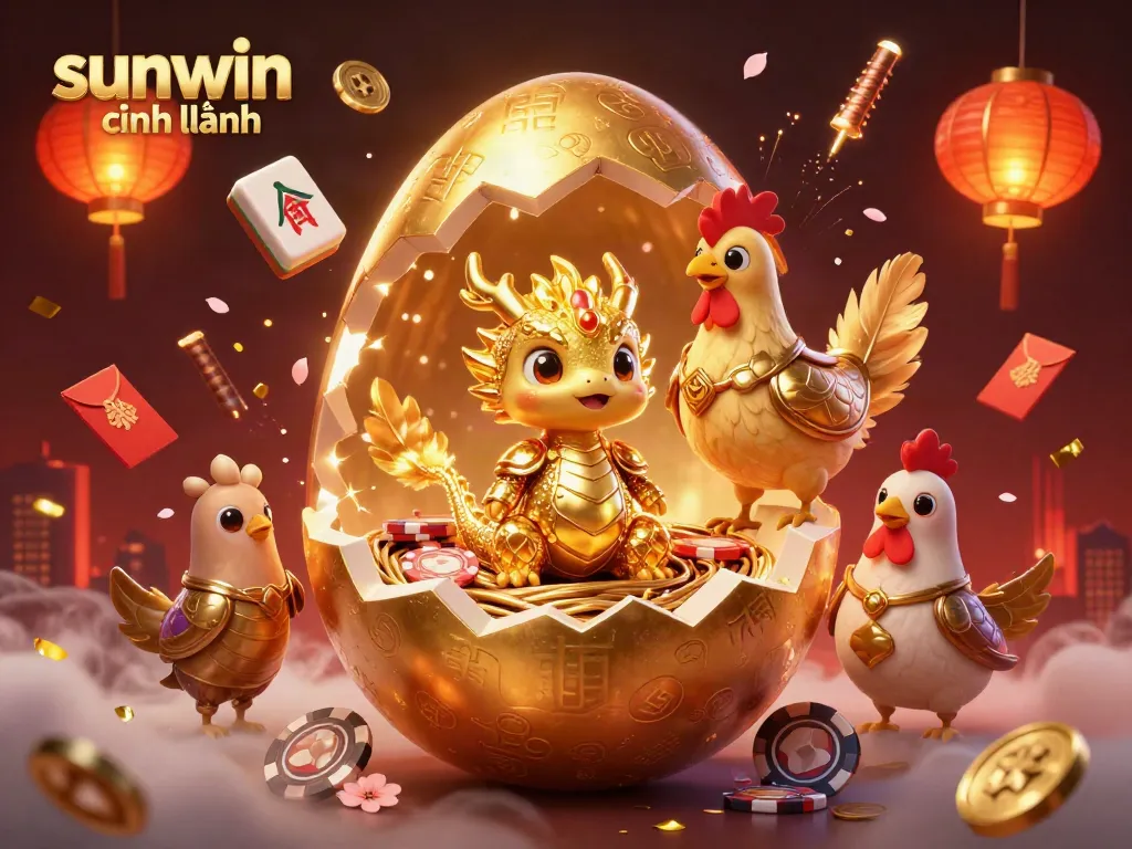 Experience the magic of sunwin chính hãng with lush golden gaming imagery, showcasing a rich casino scene.