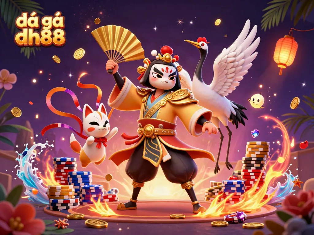 Engage in thrilling đá gà dh88 experiences with vibrant characters and dynamic elements in a rich atmosphere.