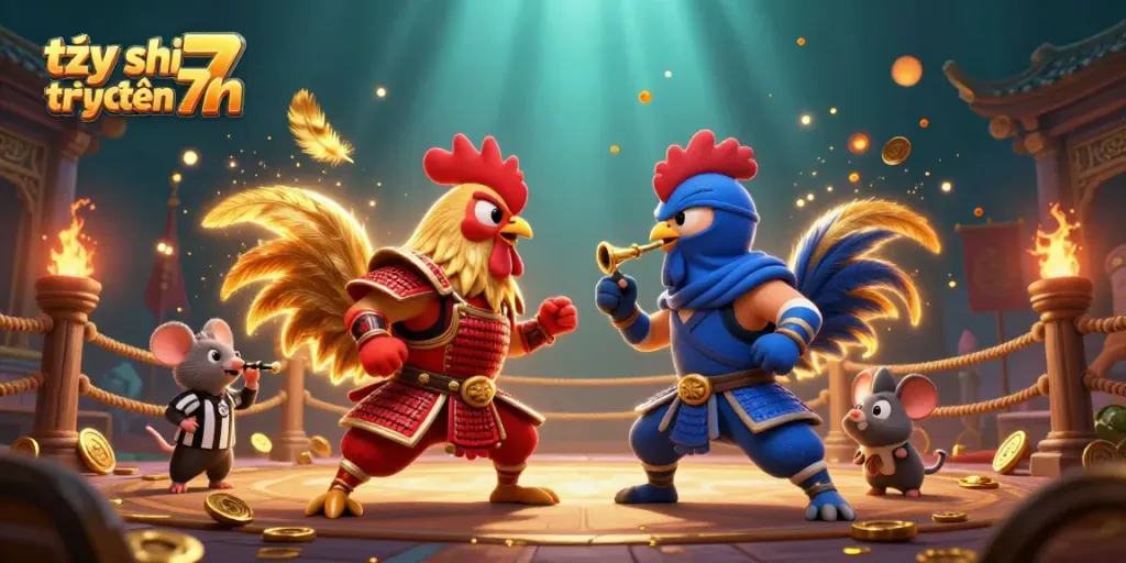 Experience thrilling action with tỷ số trực tuyến 7m as twin roosters face off in a colorful arena.