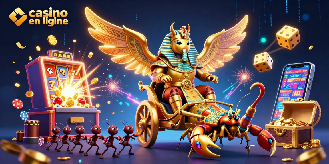 Imaginez un casino en ligne vivant avec un scarabée doré, des scorpions et des jetons de poker.