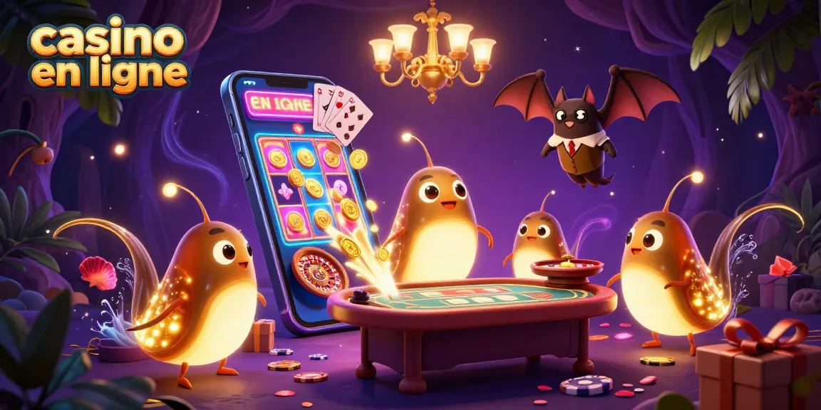 Les lumières bioluminescentes d'une équipe de lucioles illuminent un casino en ligne vibrant avec des jeux captivants.