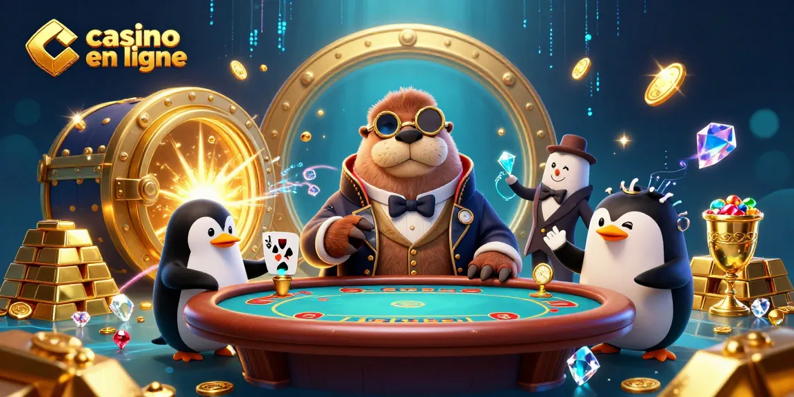 Le jeu dans un casino en ligne avec un morse victorien et un croupier pingouin dans une scène colorée