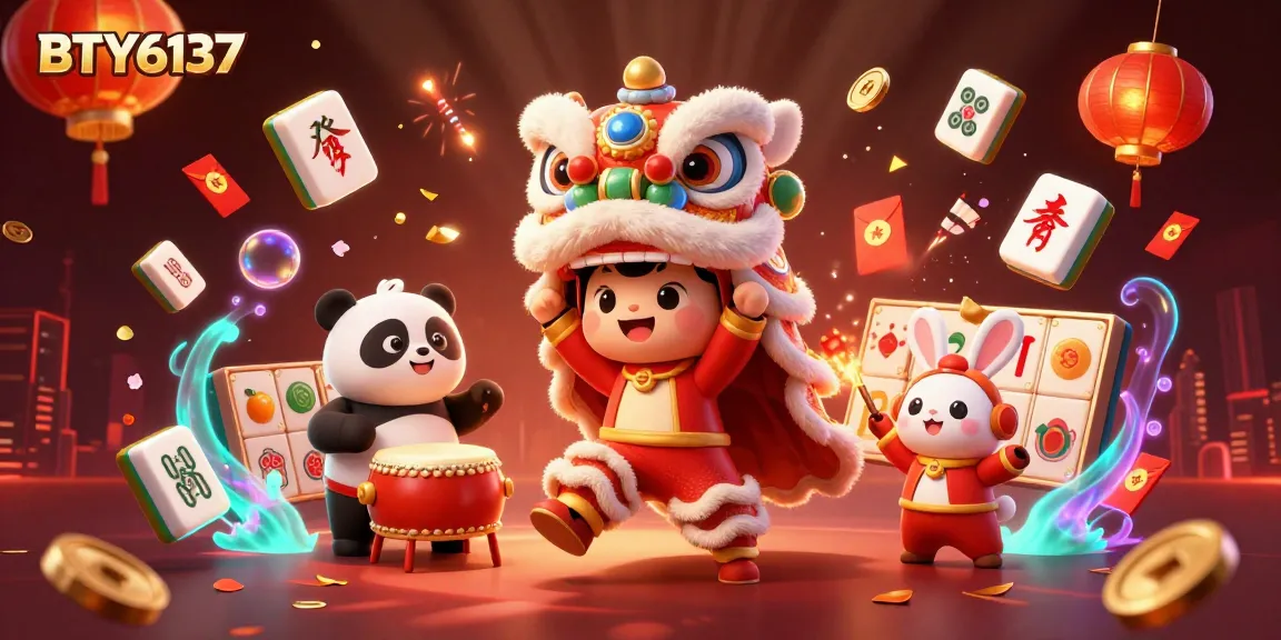 Engage with the vibrant BTY6137 scene featuring a lion dance and casino elements for thrilling gameplay.