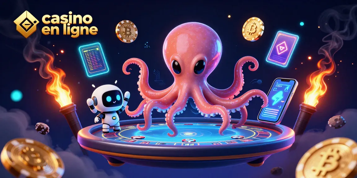 Joignez-vous à l'excitation du casino en ligne avec un poulpe extraterrestre jouant au poker !