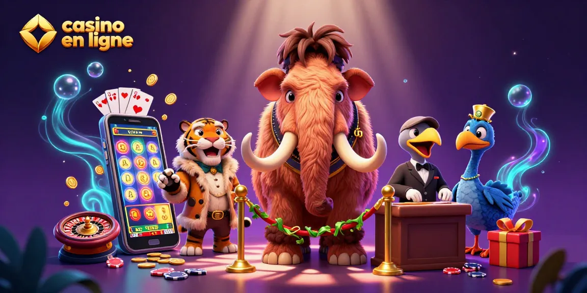 Expérience captivante dans un casino en ligne avec un videur mammouth, un VIP, et un portier dodo