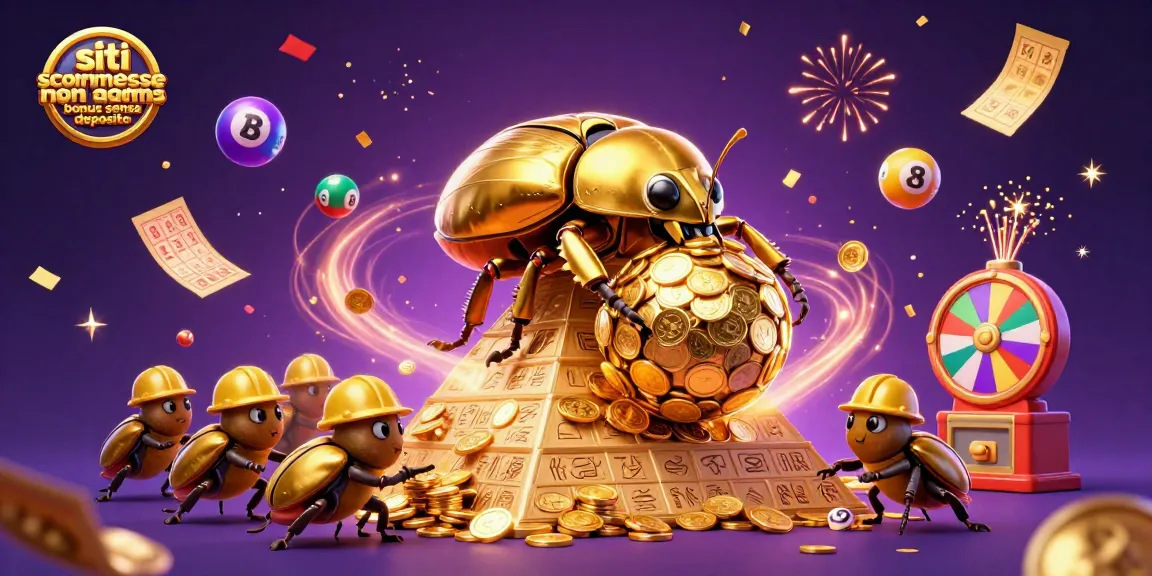 Siti scommesse non AAMS bonus senza deposito, rappresentazione vivace di un scarabeo dorato e palline colorate.