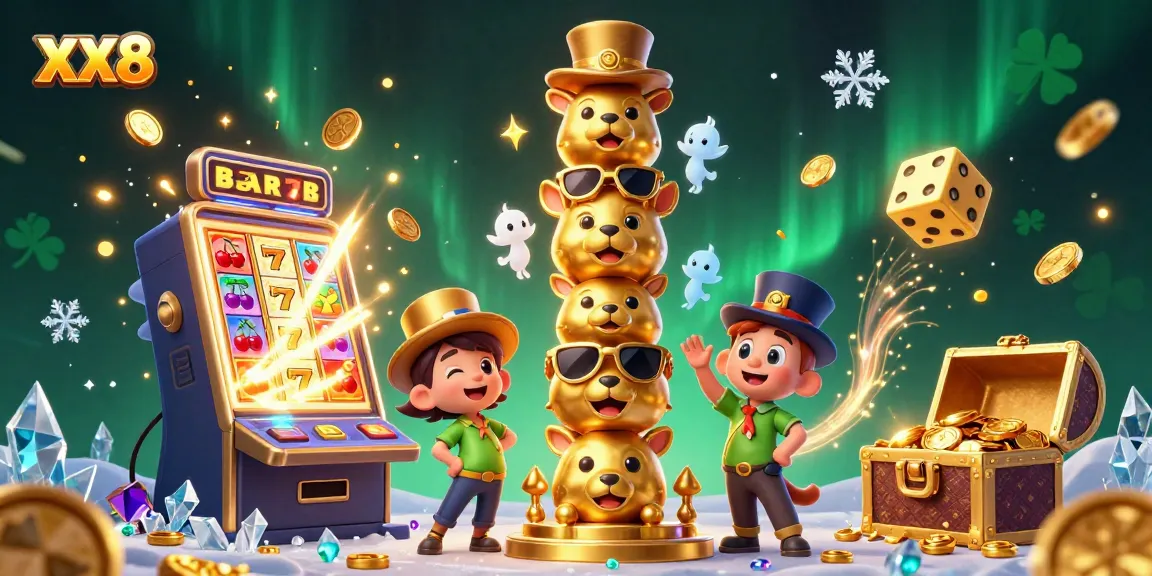 Experience thrilling gameplay at XX8 with a vibrant 3D illustration of winning moments and casino elements.