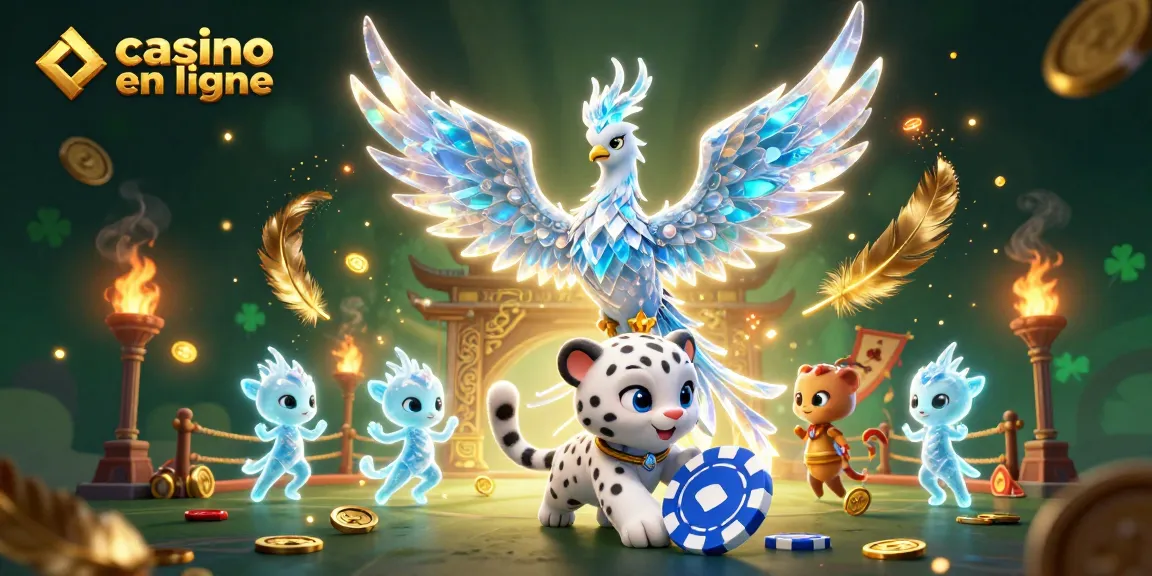 Plongez dans l'univers captivant de casino en ligne avec le phoenix de cristal et des éléments de jeu.