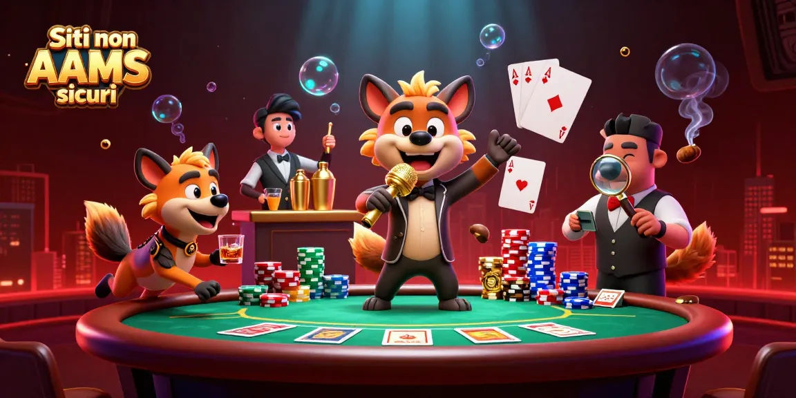 Gioca nei Siti non AAMS sicuri con un ambiente vivace e divertente in questa illustrazione 3D.