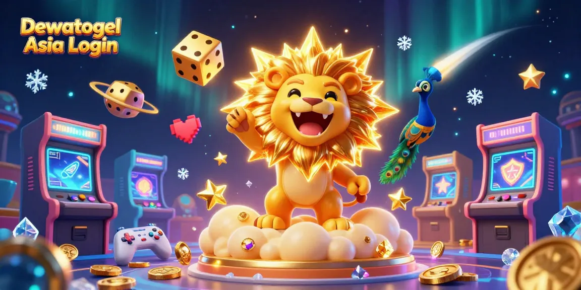 Dewatogel Asia Login brings you exciting wins with a vibrant casino-themed illustration featuring dynamic gaming elements.