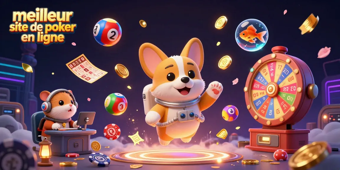 Découvrez le meilleur site de poker en ligne avec des personnages animés flottant dans un casino spatial plein de détails.