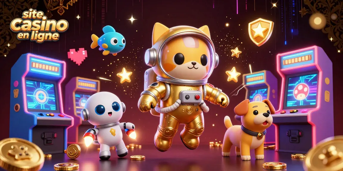 Explorez le site casino en ligne avec cette illustration captivante de jeux dynamiques.