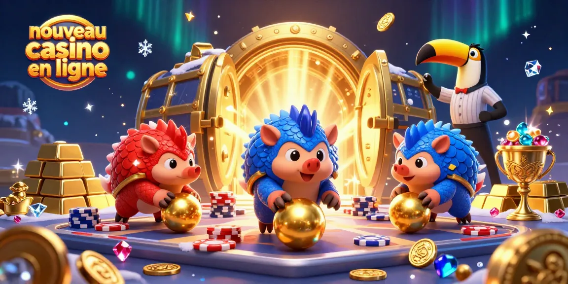 Action de jeu passionnante au nouveau casino en ligne avec des pangolins rivaux et des jetons de poker.