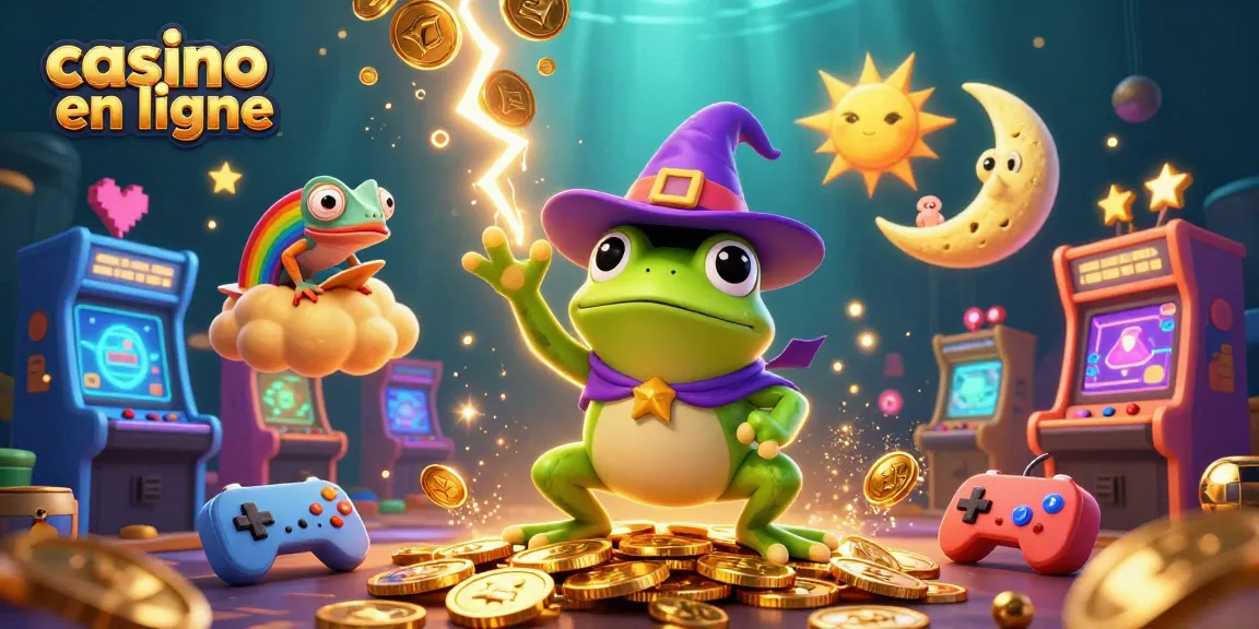 Plongez dans l'univers brillant du casino en ligne avec cette illustration animée captivante.