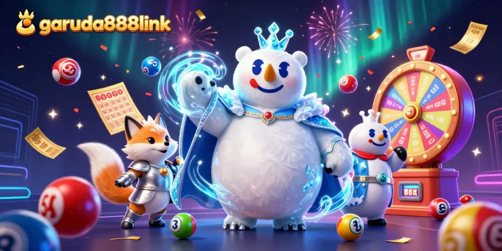 Join the excitement at garuda888link with colorful lottery elements and vibrant casino graphics in 3D.