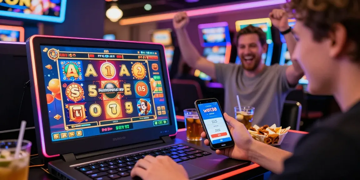 Player celebrating a win while playing on wd138 daftar online slots with vibrant graphics.