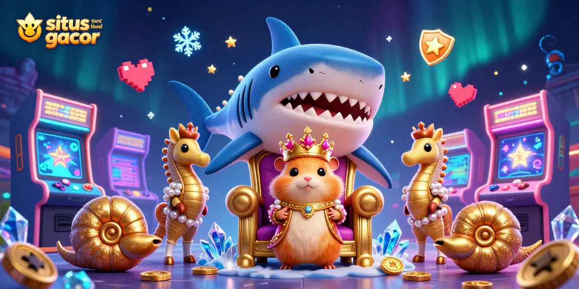 Engage with situs thailand gacor in a vibrant casino gaming world featuring a hamster king and arcade elements.